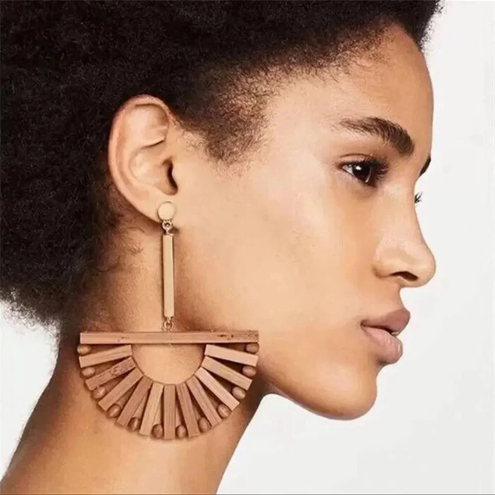 Half Windmill Bamboo Earrings